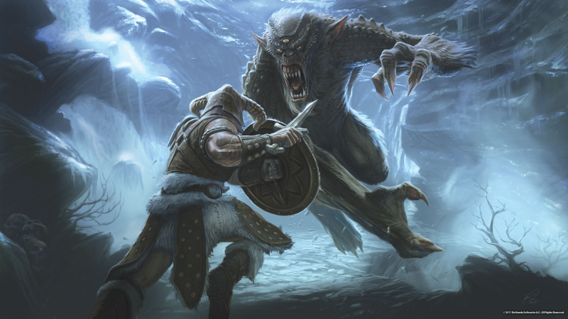 Illustration for article titled This Skyrim Concept Art Isn't Afraid to Fight Dragons